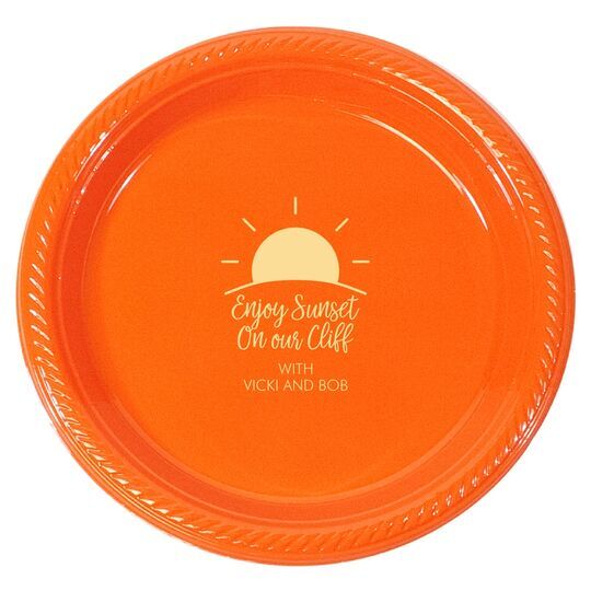 Enjoy Sunset on our Cliff Plastic Plates